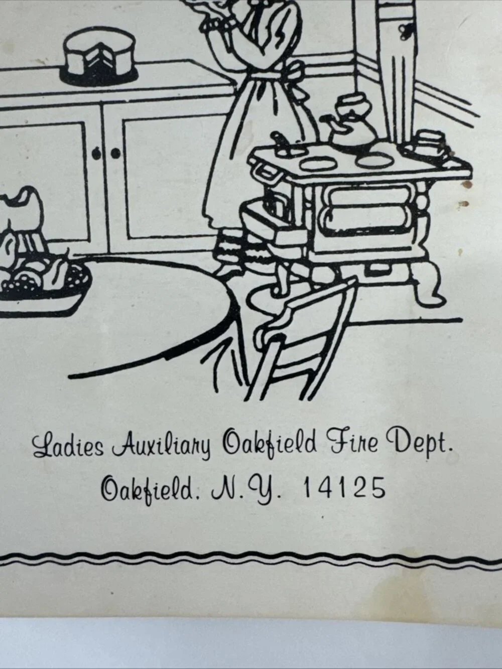 Vtg Look N Cook Oakfield New York Fire Dept Ladies Auxiliary Cookbook 50s/60s